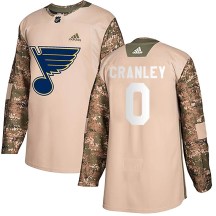 Youth Adidas St. Louis Blues Will Cranley Camo Veterans Day Practice Jersey - Authentic
