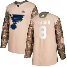 Youth Adidas St. Louis Blues Barclay Plager Camo Veterans Day Practice Jersey - Authentic