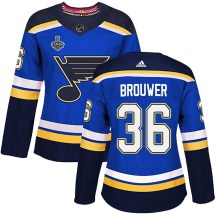 Women's Adidas St. Louis Blues Troy Brouwer Blue Home 2019 Stanley Cup Final Bound Jersey - Authentic