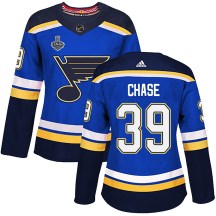 Women's Adidas St. Louis Blues Kelly Chase Blue Home 2019 Stanley Cup Final Bound Jersey - Authentic