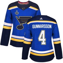 Women's Adidas St. Louis Blues Carl Gunnarsson Blue Home 2019 Stanley Cup Final Bound Jersey - Authentic