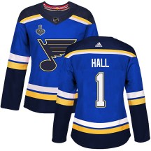 Women's Adidas St. Louis Blues Glenn Hall Blue Home 2019 Stanley Cup Final Bound Jersey - Authentic