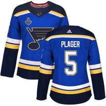 Women's Adidas St. Louis Blues Bob Plager Blue Home 2019 Stanley Cup Final Bound Jersey - Authentic