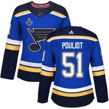 Women's Adidas St. Louis Blues Derrick Pouliot Blue Home 2019 Stanley Cup Final Bound Jersey - Authentic