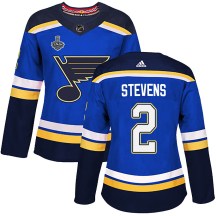 Women's Adidas St. Louis Blues Scott Stevens Blue Home 2019 Stanley Cup Final Bound Jersey - Authentic
