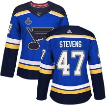 Women's Adidas St. Louis Blues Nolan Stevens Blue Home 2019 Stanley Cup Final Bound Jersey - Authentic