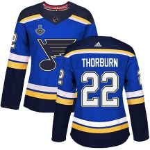 Women's Adidas St. Louis Blues Chris Thorburn Blue Home 2019 Stanley Cup Final Bound Jersey - Authentic
