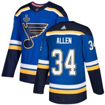 Men's Adidas St. Louis Blues Jake Allen Blue Home 2019 Stanley Cup Final Bound Jersey - Authentic