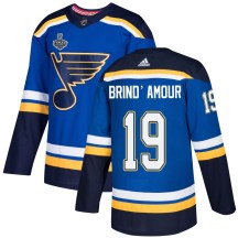 Men's Adidas St. Louis Blues Rod Brind'amour Blue Rod Brind'Amour Home 2019 Stanley Cup Final Bound Jersey - Authentic