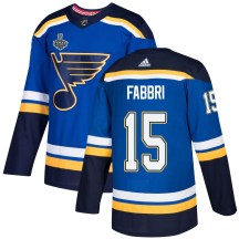 Men's Adidas St. Louis Blues Robby Fabbri Blue Home 2019 Stanley Cup Final Bound Jersey - Authentic