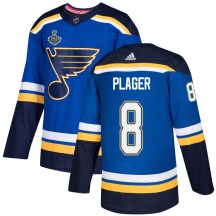Men's Adidas St. Louis Blues Barclay Plager Blue Home 2019 Stanley Cup Final Bound Jersey - Authentic