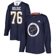 Men's Adidas St. Louis Blues Zack Bolduc Blue Practice Jersey - Authentic