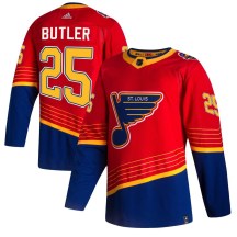 Youth Adidas St. Louis Blues Chris Butler Red 2020/21 Reverse Retro Jersey - Authentic