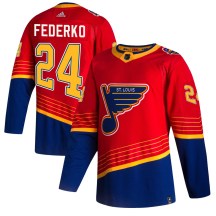 Youth Adidas St. Louis Blues Bernie Federko Red 2020/21 Reverse Retro Jersey - Authentic