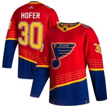 Youth Adidas St. Louis Blues Joel Hofer Red 2020/21 Reverse Retro Jersey - Authentic