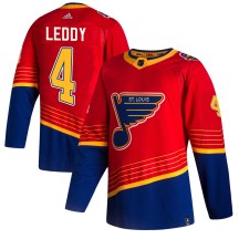 Youth Adidas St. Louis Blues Nick Leddy Red 2020/21 Reverse Retro Jersey - Authentic
