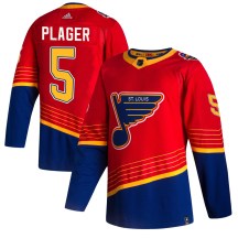 Youth Adidas St. Louis Blues Bob Plager Red 2020/21 Reverse Retro Jersey - Authentic