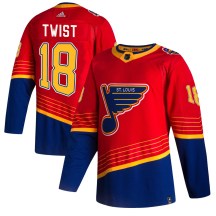 Youth Adidas St. Louis Blues Tony Twist Red 2020/21 Reverse Retro Jersey - Authentic