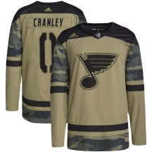 Youth Adidas St. Louis Blues Will Cranley Camo Military Appreciation Practice Jersey - Authentic