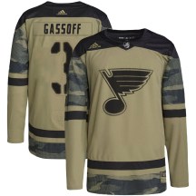 Youth Adidas St. Louis Blues Bob Gassoff Camo Military Appreciation Practice Jersey - Authentic