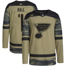 Youth Adidas St. Louis Blues Glenn Hall Camo Military Appreciation Practice Jersey - Authentic