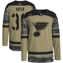 Youth Adidas St. Louis Blues Joel Hofer Camo Military Appreciation Practice Jersey - Authentic