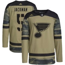 Youth Adidas St. Louis Blues Barret Jackman Camo Military Appreciation Practice Jersey - Authentic