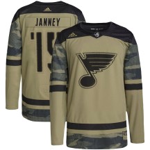 Youth Adidas St. Louis Blues Craig Janney Camo Military Appreciation Practice Jersey - Authentic