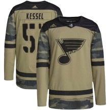 Youth Adidas St. Louis Blues Matthew Kessel Camo Military Appreciation Practice Jersey - Authentic