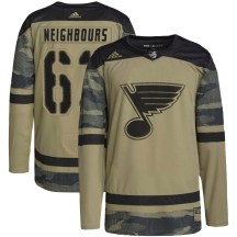 Youth Adidas St. Louis Blues Jake Neighbours Camo Military Appreciation Practice Jersey - Authentic