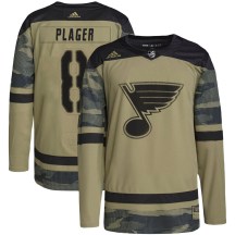 Youth Adidas St. Louis Blues Barclay Plager Camo Military Appreciation Practice Jersey - Authentic
