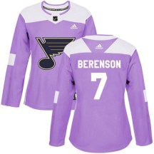 Women's Adidas St. Louis Blues Red Berenson Purple Hockey Fights Cancer Jersey - Authentic