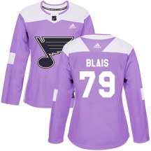 Women's Adidas St. Louis Blues Sammy Blais Purple Hockey Fights Cancer Jersey - Authentic