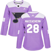 Women's Adidas St. Louis Blues MacKenzie MacEachern Purple Mackenzie MacEachern Hockey Fights Cancer Jersey - Authentic