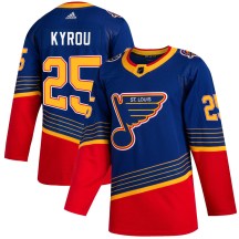 Jordan Kyrou Signed Framed St. Louis Blues Adidas Authentic Jersey